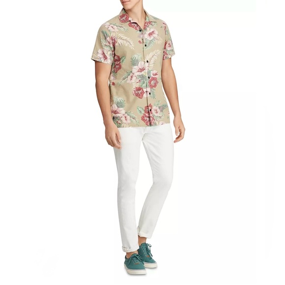 Polo Ralph Lauren Hawaiian Tropical Floral Print Men's Shirt Linen Cotton XLT - Picture 3 of 14